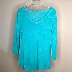 A.N.A. A NEW APPROACH Teal 3/4 Sleeve Tee